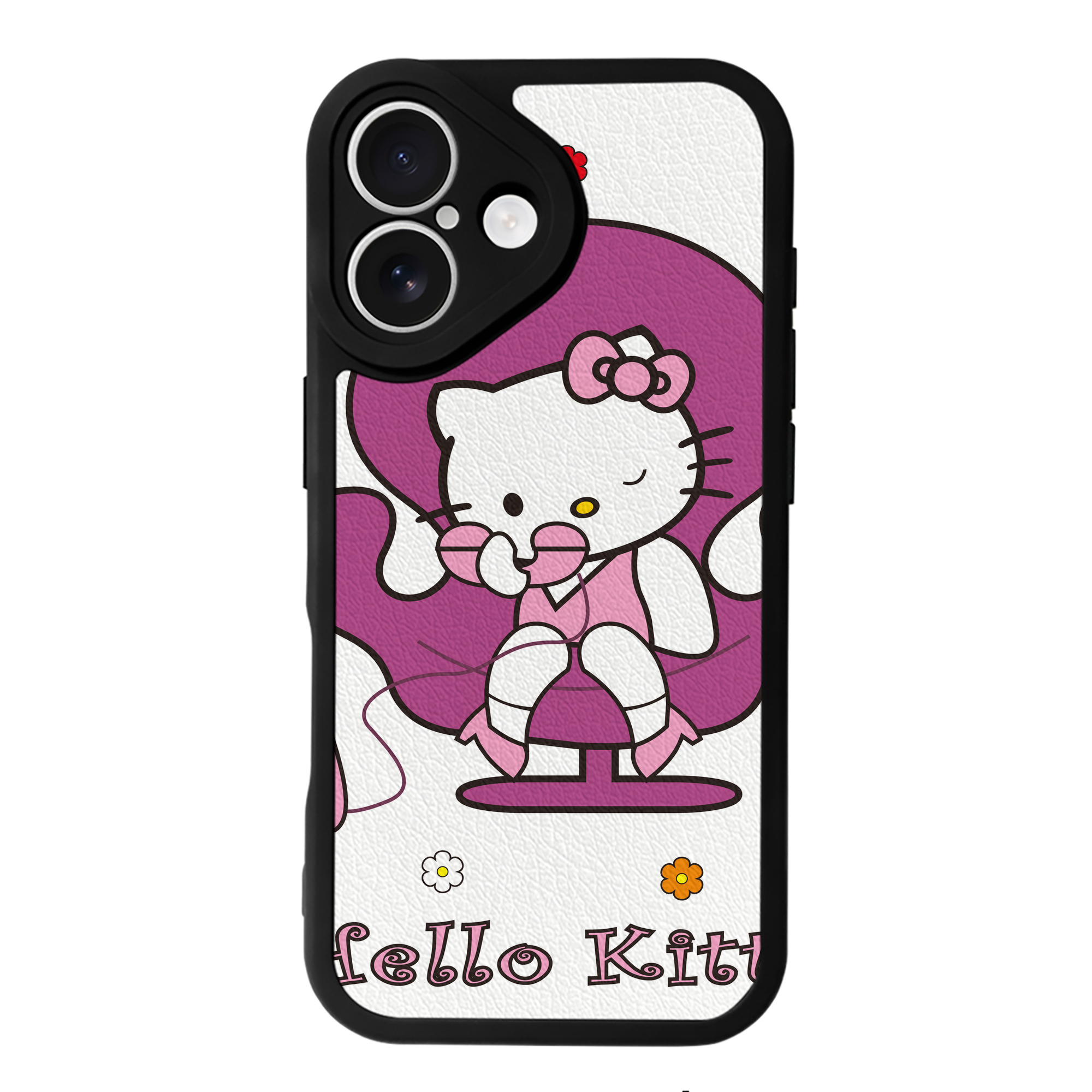 （画像用） Hello Kitty ハローキティ 【iPhone 16シリーズ対応】シリコンスマホケース（レザー調） 材質：シリコン